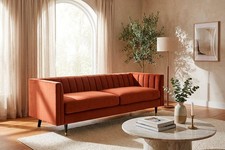 SWYFT  MODEL X02 3 SEATER SOFA BRICK WITH STYLISH COPPER FEET
