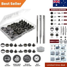 12 Sets of 15mm Leather Snap Fasteners Kit - Durable, Rust-Resistant Press Studs