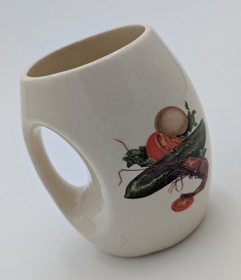 Vintage Ceramics by Ruby Molded Handle Coffee Cup Louisiana Creole Kitchen