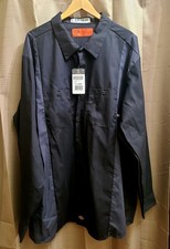 Dickies Long Sleeve Work Shirt New Nwt 4 Xl Rare Gray Black 2 Tone Button Up