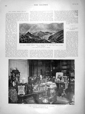 Original alter antiker Druck 1898 Hamilton Ghulli Kadr Bara King Denmark Mckinley