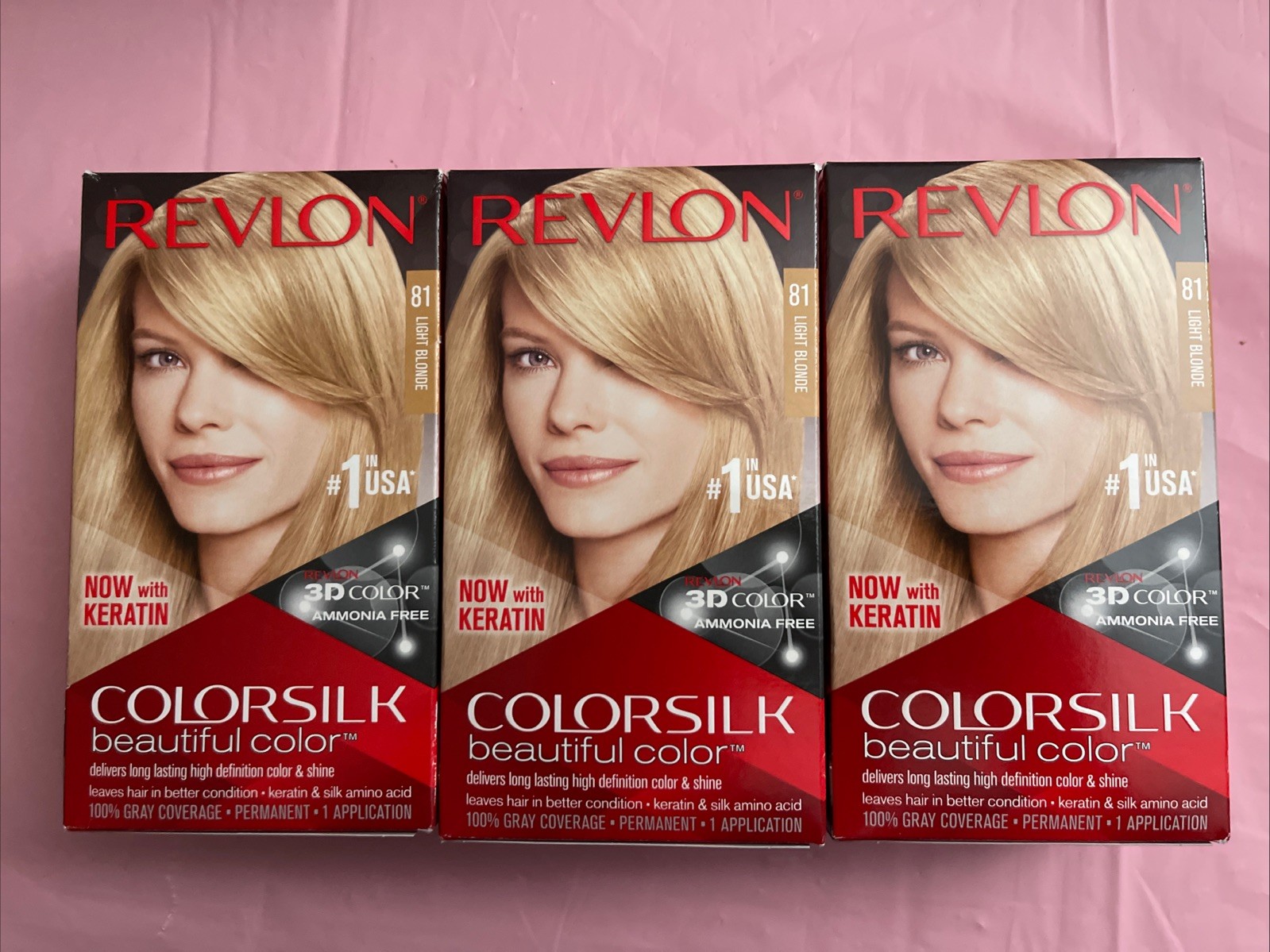 Silk 81 Light Blonde Permanent Hair Color Dye 3 Pack