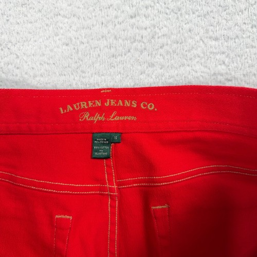 Lauren Jeans Co Pants Womens 10 (31.5x27.5) Red Slim Straight Stretch Casual NEW - Picture 3 of 10