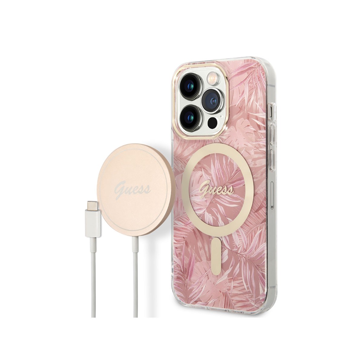 Chargeur sans Fil 15W et Coque Antichoc Jungle pour iPhone 14 Pro Max