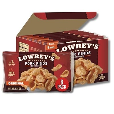Lowrey's Bacon Curls Microwave Pork Rinds 6 Pack