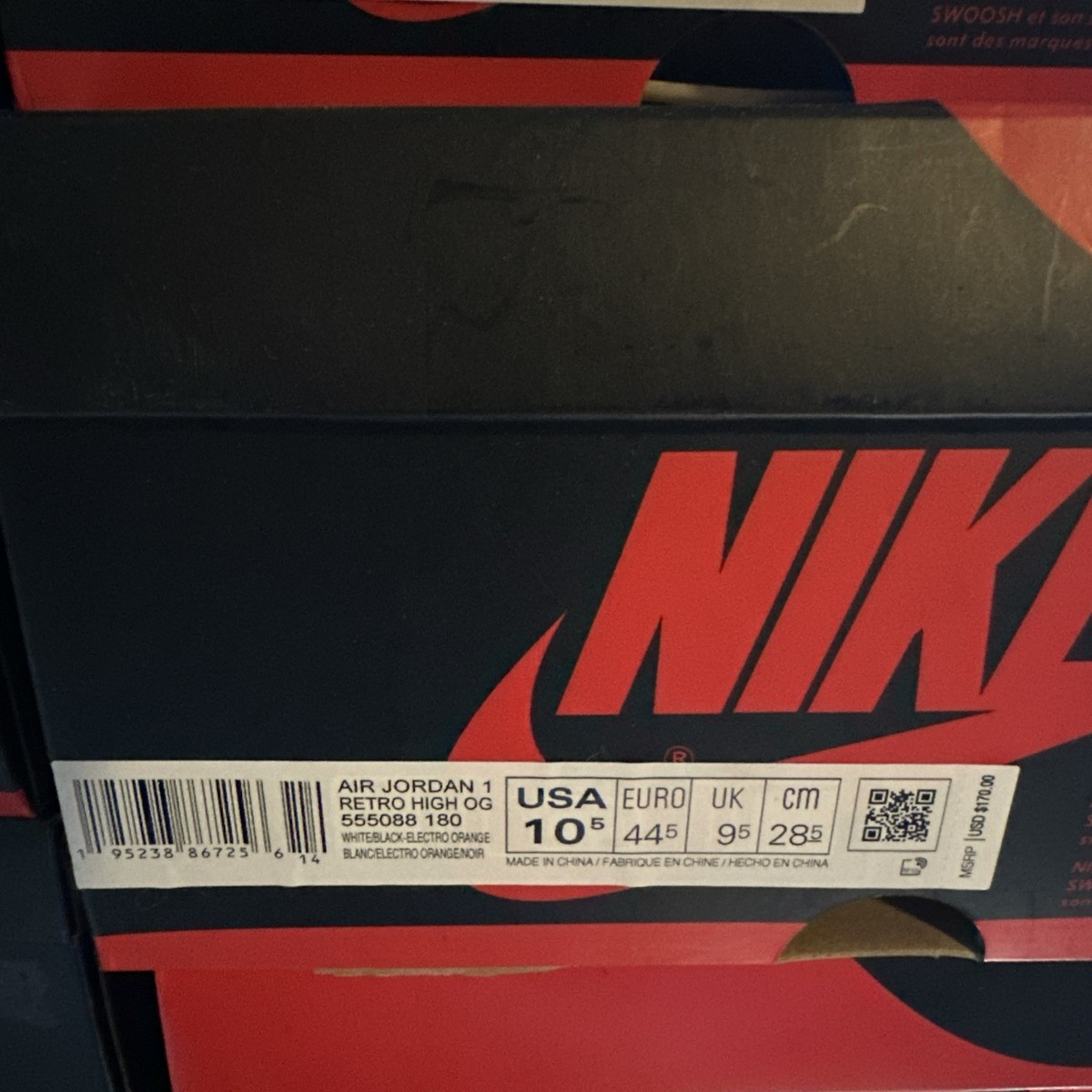 h.m.01050622さん12-19-10a Nike Air Jordan 1 Retro High OG White Men's Size 10.5 Sneakers