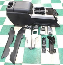 17' F250 Crew Platinum Black Leather Armrest Floor Console Dash Vents Woodgrain