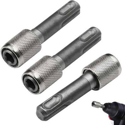 3 Pack Sds-Plus Shank to 1/4'' Hex Socket Adapter Converter SDS-PLUS to 1/4'' Hex