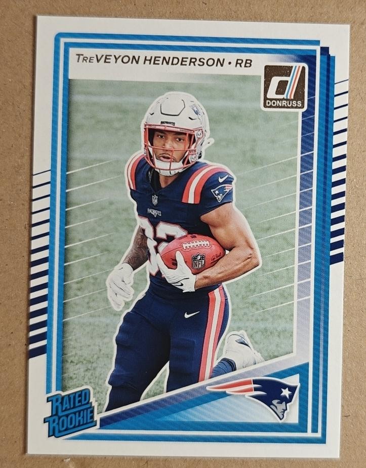 2025 Panini Donruss TreVeyon Henderson #332 Rated Rookie RC Patriots