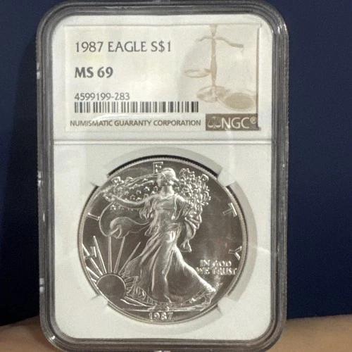 1987 United States Silver $1 Eagle MS 69 NGC