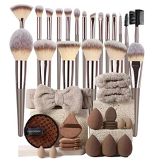 3-20pc Makeup Brushe Set Eyeshadow Fluffy Foundation Concealer Blush Highlighter