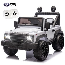 24V Kids Ride On Car Licensed Land Rover Defender w/Remote,ELectric Toys, White