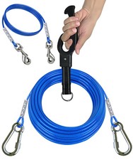 2 Pack Dog Tie Out Cable up to150 lbs ,30 ft Dog Leads for Yard Heavy Duty,wi...
