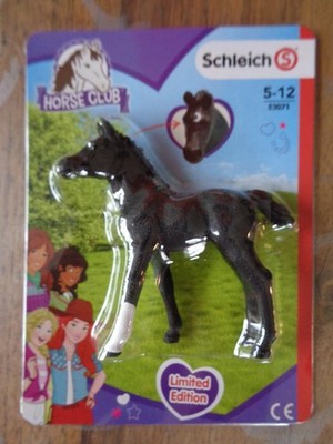 Horse Club Schwarzes Fohlen mit weißem Bein und Blesse Pferd von Schleich Limite