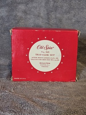 Vintage 60 s Shulton Old Spice Traveler Set 365 Aftershave Lotion - Talcum NIB
