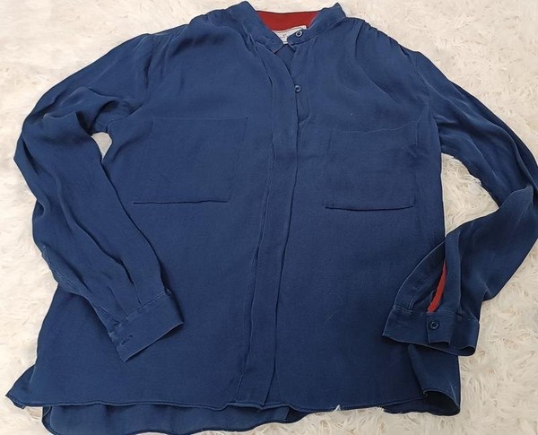 Women By Malene Birger Shirt Navy Silk 36