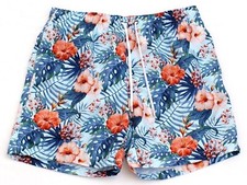 Franks Blue Floral Brief Lined Swim Shorts Men's S NWT