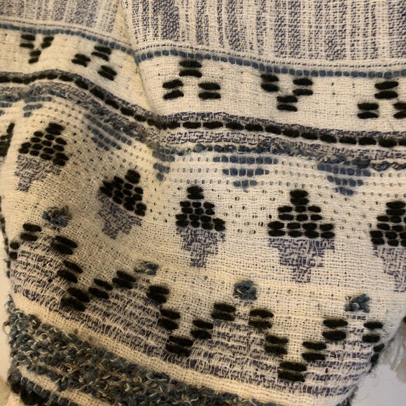 Drew blue and white burlap like tank View 4