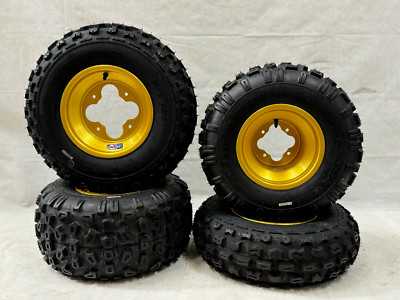 DWT A5 Gold Front Rear Rims Pro Vector Tires 1986 1987 TRX250R TRX 400EX 450R