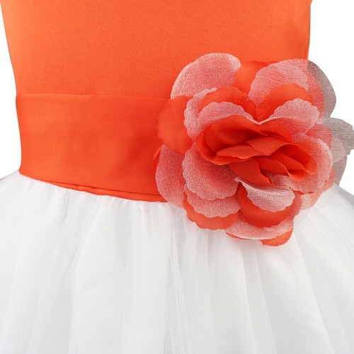 Kids Flower Girls Dress Bowknot Wedding Baptism Christening Tutu Dresses Gown - Picture 81 of 132