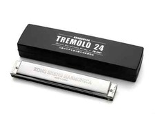 Vibrato harmonica 24-hole beginner C/ C/D/ D/E/F/ F/G/ G/A/ A/B keys silver
