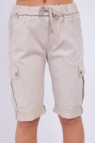 Womens Ladies Cotton Knee Length Summer Combat Cargo Casual Pant Magic Shorts - 第 40/79 張圖片