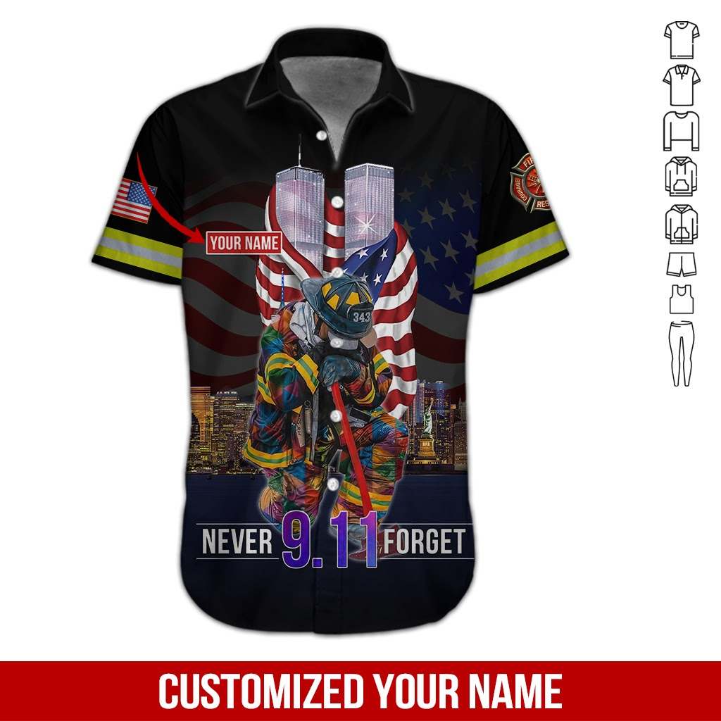 Personalized Firefighter Never Forget Hawaiian Shirt For Men Women