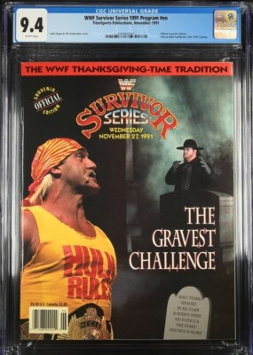 CGC 9.4 WWF SURVIVOR SERIES 1991 Program Magazine HULK HOGAN vs