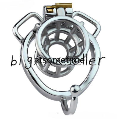 Metal Chastity Cage Men Lock Inverted Cage Open Ended Stainless Steel