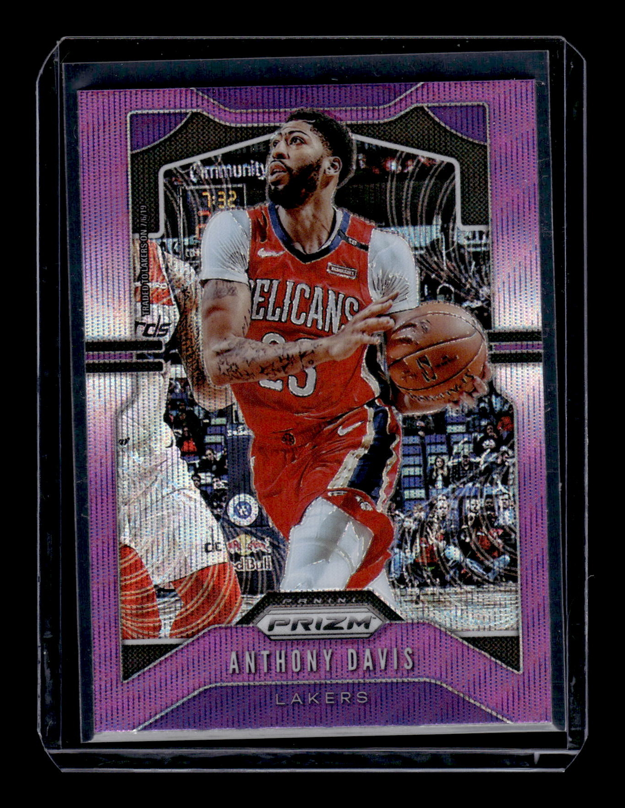 2019 Panini Prizm #222 Anthony Davis Purple Wave Mint+ New