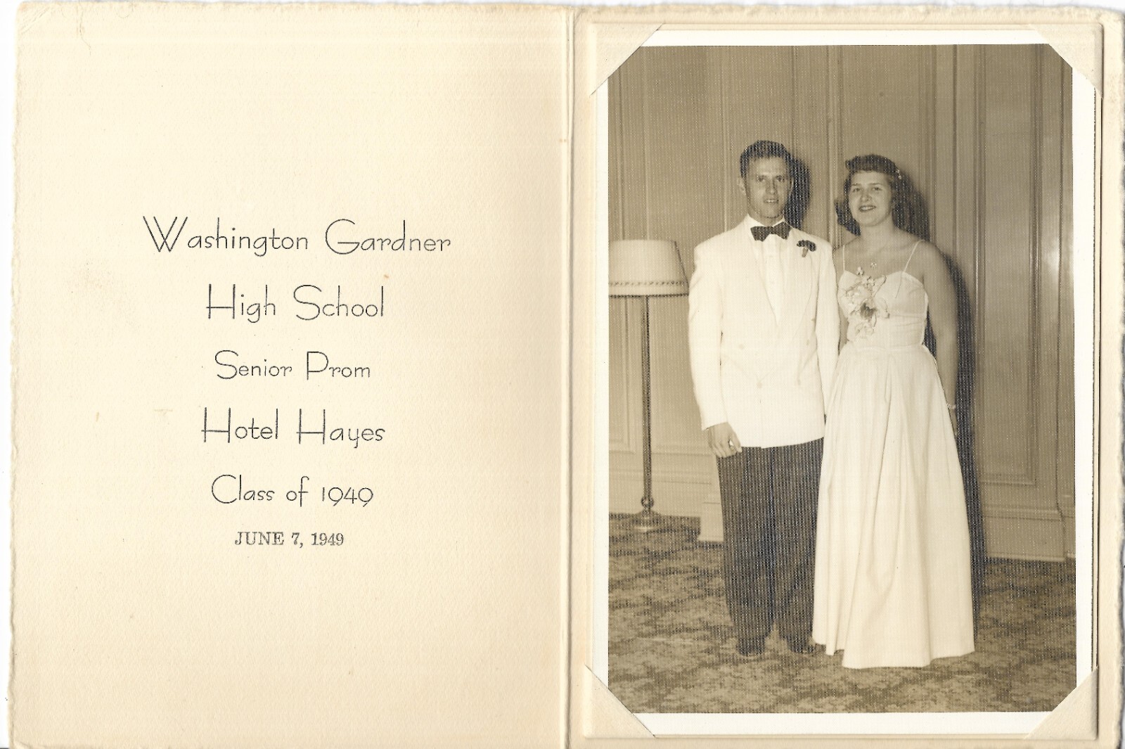 vintage photo senior prom 1949 Albion Michigan Washington Gardner high