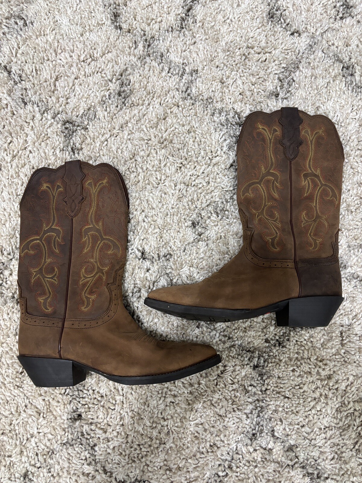 Justin Boots Womens 7.5B Sorrel Apache Western Cowgirl Rancher L2551