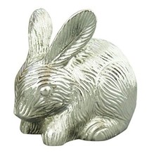 Silver Coloured Rabbit Urn for Pet Ashes Cremation Memorial