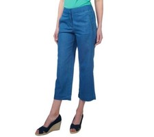 Liz Claiborne Med Wash Denim Jackie Crop Summer Pants 10 NEW
