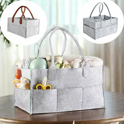 grey felt nappy caddy
