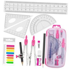 Maths Compasses Full Starter Geometry Kit with 2 Drafting Compasses Protractor