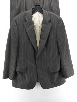 Paul Stuart Suit Men 41 Short Gray Wool Cashmere 34X27 Pinstripe