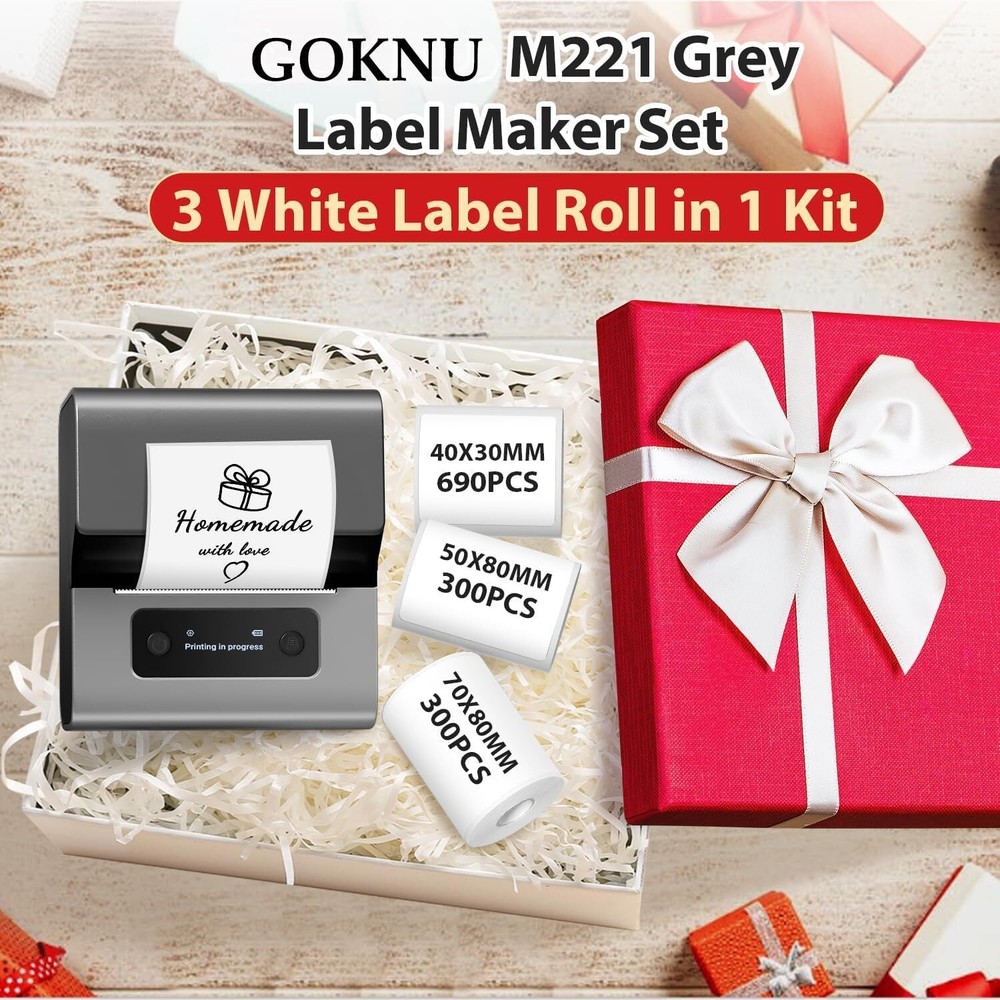 Upgrade 3 Inch Bluetooth Label Maker for Addresses and Barcodes