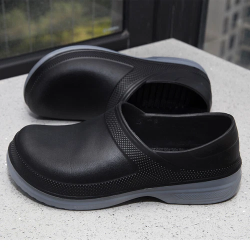 Herren Restaurant Ölbeständig Küche Arbeitsschuhe Slipper Rutschfest Halbschuh - Bild 14 von 21
