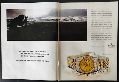 Rolex Oyster Datejust George Schaller Tibet Advertisement 2 Pages 1998 Watch