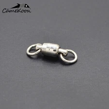 CAMEKOON 1#-8# Full Stainless Steel Fishing Barrel Swivels Double Rotating Rings