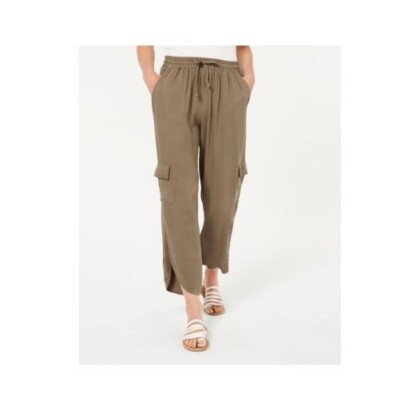 American Rag Juniors Womens M Olive Green Tulip Hem Capri Cargo Pants NWT AZ74