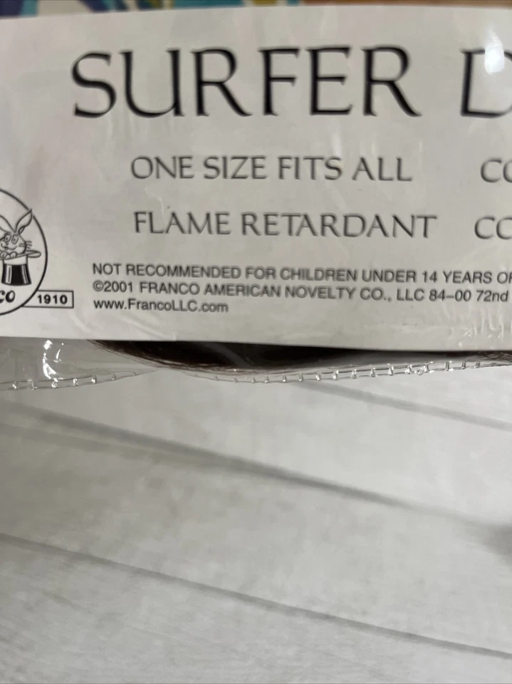 Peluca de colección 2001 Franco Brown Hair Surfer Dude Disfraz de Halloween Peluca de Michele’s Foto 4 de 4