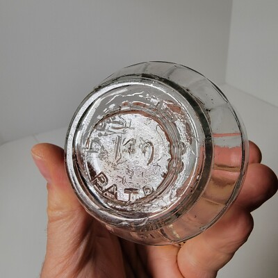 Lovely Vintage Clear Glass w/ Bubbles Cap Top Antique Bottle