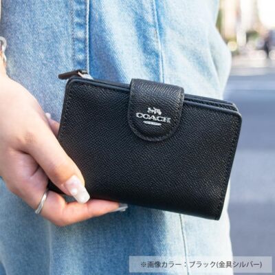 Coach Outlet MEDIUM CORNER ZIP WALLET CF233 6390 IMBLK Black | eBay