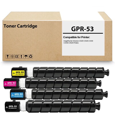 4 Pack GPR-53 Toner Cartridge for ImageRunner Advance C3325 C3330 C3525