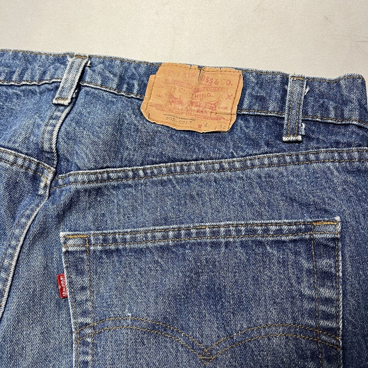 Vintage Levis 505 0217 Denim Dark Blue Jeans Made in USA 40x34 | eBay