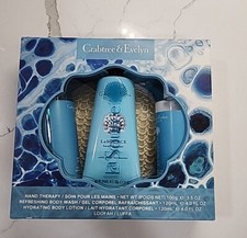 Crabtree Evelyn La Source Set Hand Therapy, Body Wash, Lotion Loofah. New