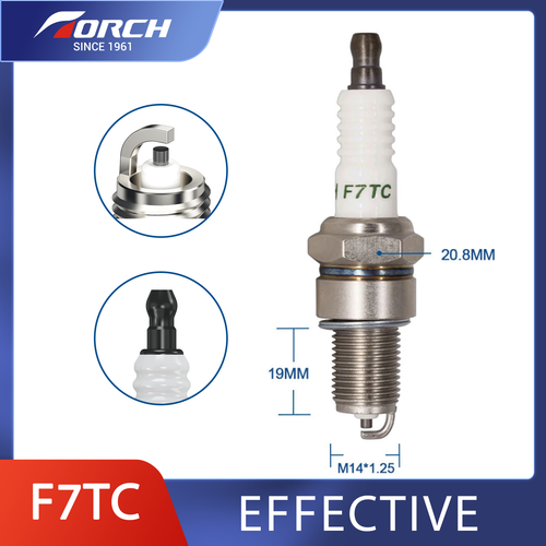 4 Stuks TORCH F7TC Bougie vervangen voor NGK 3785 BP7ES Bougie, Compatible with GX120 160 200 240 270 340 390 Generator Lawnmower Tractor Go Kart Mini Bike Polishing Machine 168F 168FA 168FB