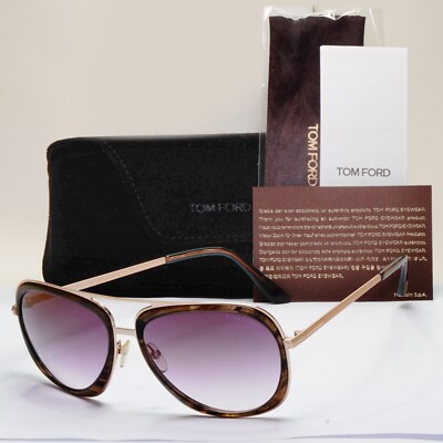 Tom Ford Sonnenbrille Sam gold lila grau eckig Pilot FT0469 TF 469 50C [b]